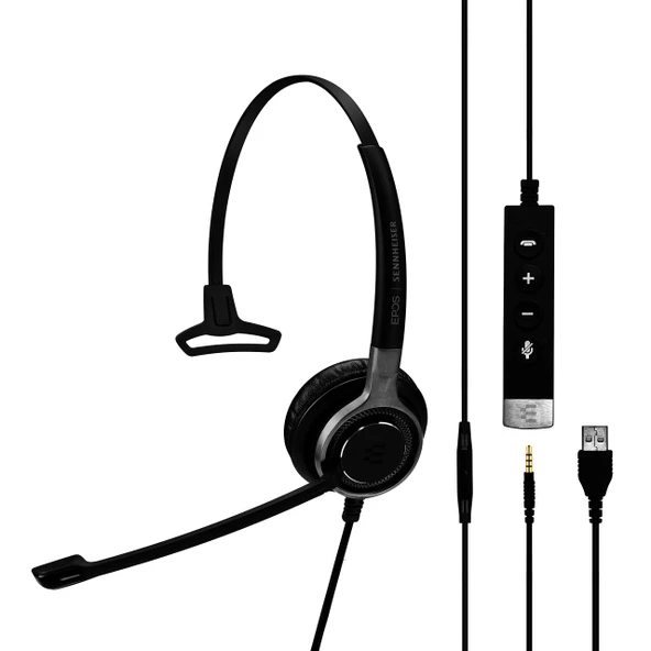 Sennheiser SC 635 USB (507254) - Single-Sided Business Headset | UC Optimized ve Skype for Business Certified | For Mobile Phone, Tablet, Softphone, and PC (Black) ürün görseli 1