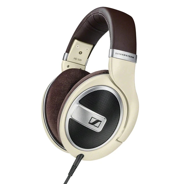 Olağanüstü ses kalitesi ve düşük distorsiyona sahip, açık kulak üstü tasarıma sahip Sennheiser HD 599 kulaklık - değiştirilebilir kulak yastıklı, mat fildişi kulaklıklar ürün görseli 1