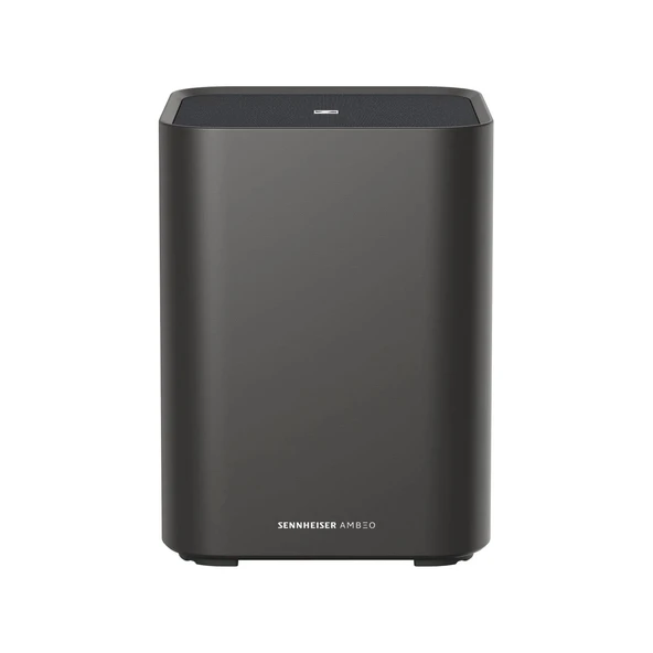 TV ve müzik için Sennheiser AMBEO Sub - AB fişi - 3D surround ses - 27 Hz'ye kadar derin, etkileyici bas - 350 W D Sınıfı amplifikatörlü 8" subwoofer - AMBEO soundbar ürünleriyle uyumlu, siyah ürün görseli 1