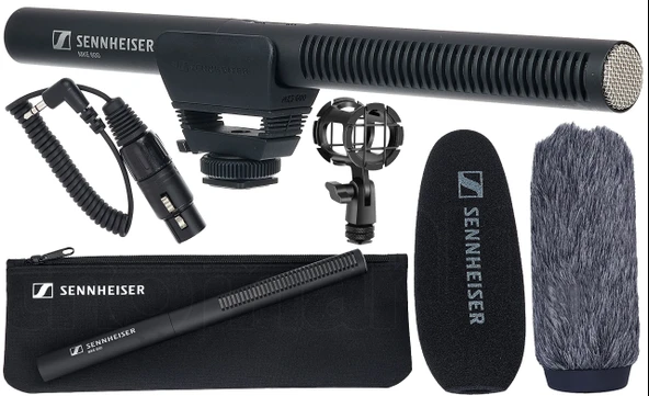 Sennheiser MKE 600 Profesyonel Shotgun Microphone Kit with Shock Mount, Windscreens, XLR-to-3.5mm Video, Film, DSLR & Yayın Prodüksiyonu ürün görseli 1