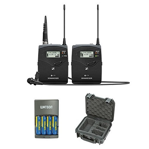 Sennheiser ew 112P G4 Camera-Mount Wireless Microphone System with ME 2II Lavalier Mic G: (566 to 608 MHz), iSeri Su Sistemi Vaka ve 4 Saat Hızlı Şarj Cihazı (4 AA batarya) ürün görseli 1