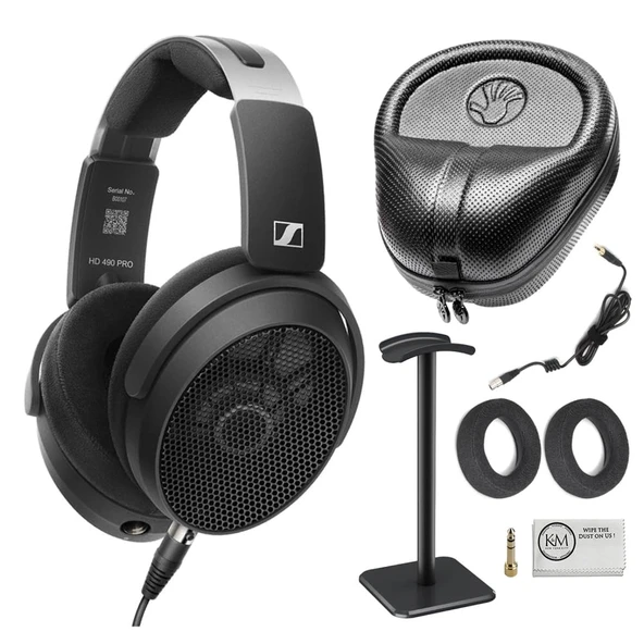 Sennheiser HD 490 PRO Profesyonel Referans Açık-Back Studio Ears Sched with Foot Case + Foots Stand + Temizlik Kumaşı (4 Madde) ürün görseli 1