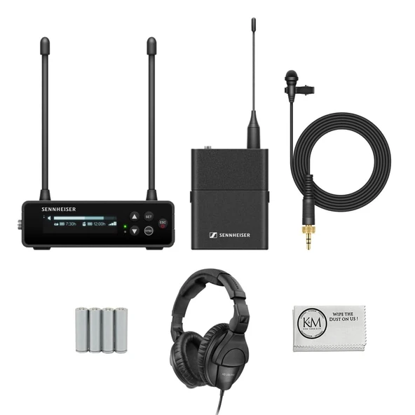 Sennheiser EW-DP ME 2 Set Camera-Mount Digital Wireless Omni Lavalier Mic System | R1-6: 520 to 576 MHz Sched with Foots + 4 x AA Battery + Temizlik Kumaşı (4 Madde) ürün görseli 1