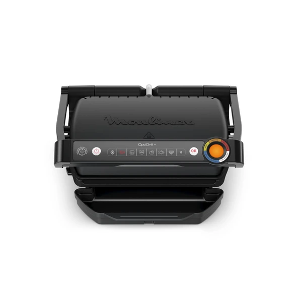 Moulinex OptiGrill+, iç mekan elektrikli ızgara, et, balık ve sebze pişirmek için ideal, pişirme ekranı ve 6 otomatik program, yapışmaz plakalar, temizlemesi kolay, GI7178 ürün görseli 1