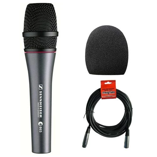 Sennheiser E865 Cardioid El Condenser Microphone ile XLR-XLR Kablo ve Köpük Rüzgarı 1-5/8 için Ekran" Microphones ürün görseli 1