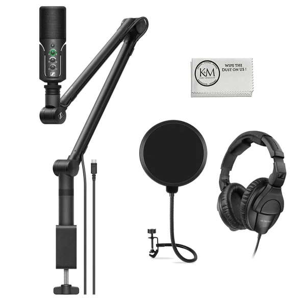 Sennheiser Profile USB Condenser Microphone Akışı ile Boom Arm Sched with Wind Ekran Pop Filter + Closed-Back Foots + Temizlik Kumaşı (4 Madde) ürün görseli 1