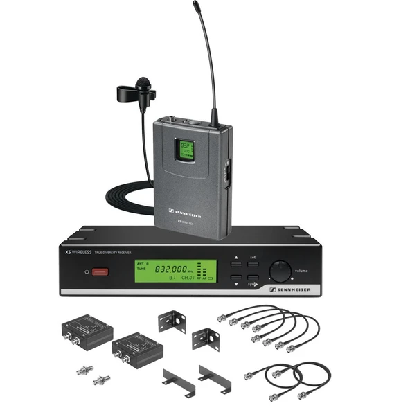 Sennheiser XSW 12A Sunumu Kablosuz Lavalier Microphone System Plus Sennheiser GAM2 2Channel Raf-Mount Kit ürün görseli 1