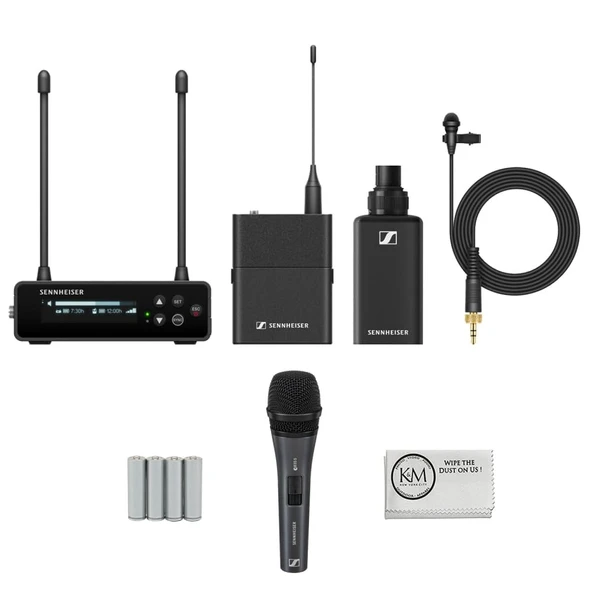 Sennheiser EW-DP ENG SET Camera-Mount Digital Wireless Combo Microphone System | Q1-6: 470 to 526 MHz Sched with e835S Eli Microphone + 4 x AA Battery + Temizlik Kumaşı (4 Madde) ürün görseli 1