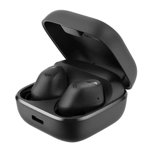 Sennheiser ACCENTUM Gerçek Kablosuz kulaklık - hibrit ANC ile kristal netliğinde ses, ergonomik tasarım, 28 saatlik pil ömrü, dokunmatik arayüz ve telefon görüşmeleri için iki mikrofon sistemi - siyah ürün görseli 1