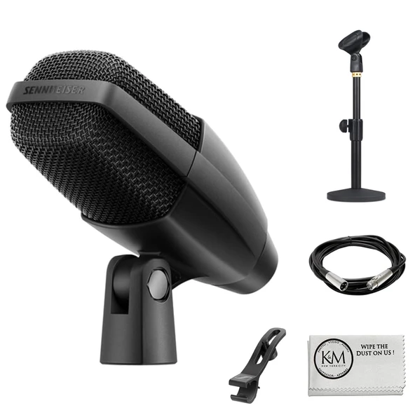 Sennheiser MD 421 KOMPAKT Multi amaçlı Cardioid Dynamic Microphone ile XLR Cable + Microphone Stand + Temizlik Kumaşı (4 Madde) ürün görseli 1