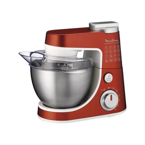 Moulinex QA404G15 mutfak robotu Masterchef Gourmet (900 watt, 4 L hacim, 6 hız seviyesi) kırmızı/beyaz ürün görseli 1