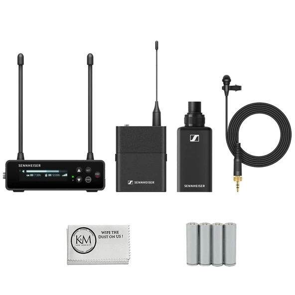 Sennheiser EW-DP ENG Set Camera-Mount Digital Wireless Combo Microphone System | Q1-6: 470 to 526 MHz Sched with AA Battery | 4 Pack + Temizlik Kumaşı (3 Madde) ürün görseli 1