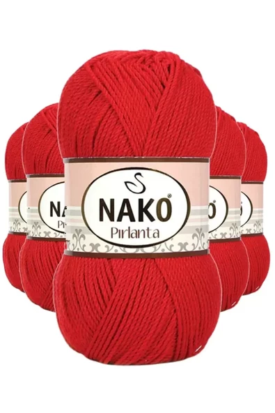 5 Adet Pırlanta Amigurumi El Örgü İpi Yünü Gelincik Kırmızı 6741 ürün görseli 1