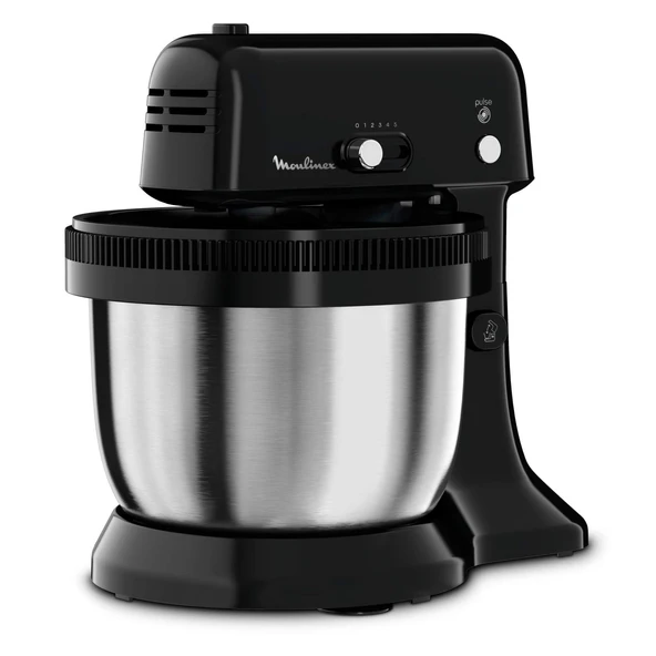 Moulinex Oh My Cake QA1108 Pasta Robotu 300W Planet Hareketli 4L Paslanmaz Çelik Kase 5 Hız 2 Çubuk 2 Hamur Kancası Bulaşık Makinesinde Yıkanabilen Aksesuarlar ürün görseli 1