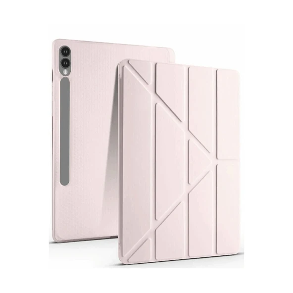 Samsung Galaxy X610 Tab S9 Fe Plus 12.4 Kılıf Kalemlikli Mars Tablet Kılıfı - Rose Gold ürün görseli 1