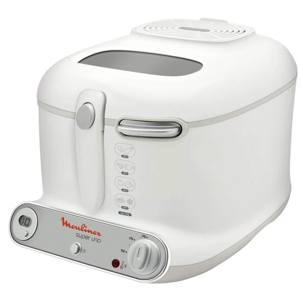 Moulinex AM3021 fritöz Super Uno / 1.800 watt / zamanlayıcı / termal yalıtımlı / 1,5 kg kapasite / beyaz/açık gri ürün görseli 1