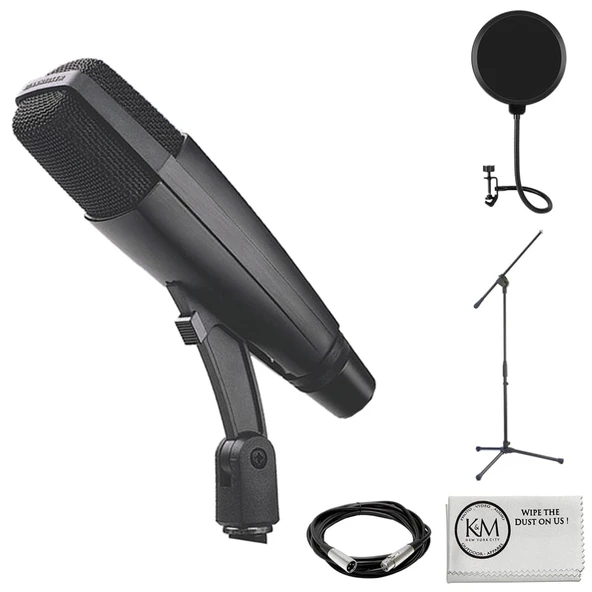 Sennheiser MD 421-II Microphone Sche with Pop Filter + Mic Stand + XLR Cable + Microfiber Kumaş (5 Madde) ürün görseli 1