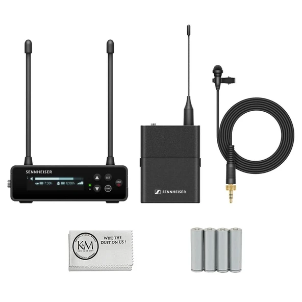 Sennheiser EW-DP ME 2 Set Camera-Mount Digital Wireless Omni Lavalier Mic System | R1-6: 520 to 576 MHz Sched with AA Battery | 4 Pack + Temizlik Kumaşı (3 Madde) ürün görseli 1