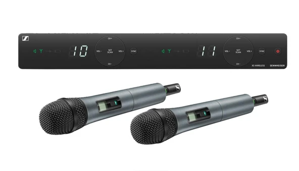 Sennheiser XSW 1-825 DUAL-E Şarkıcılar ve sunucular için 2 kanallı kablosuz mikrofon sistemi | Evolution mikrofon kapsülleri, entegre antenler ve 10'a kadar uyumlu kanal (508267) ürün görseli 1