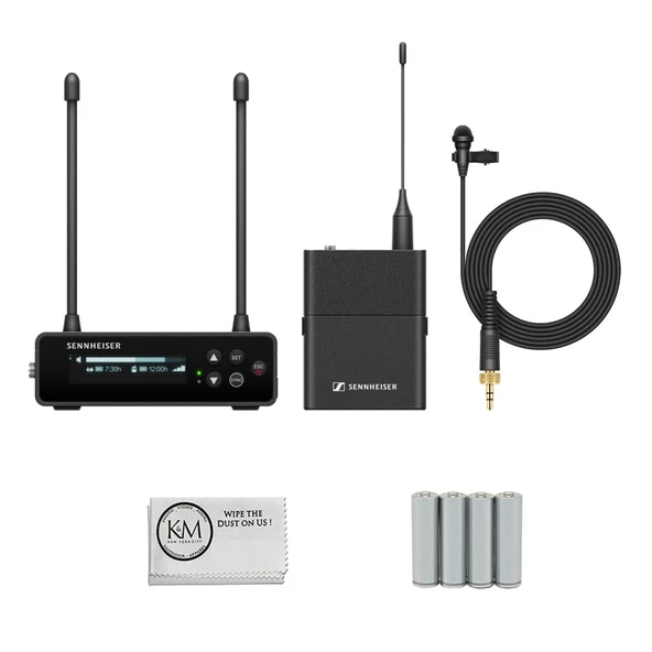 Sennheiser EW-DP ME 2 Set Camera-Mount Digital Wireless Omni Lavalier Mic System | Q1-6: 470 to 526 MHz Sched with AA Battery | 4 Pack + Temizlik Kumaşı (3) ürün görseli 1