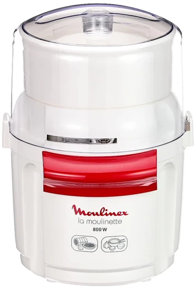 Moulinex AD5601 Moulinette Doğrayıcı, 800W, Doğrama, Karıştırma ve Kısa, Sistem 1 - 2 - 3 Hızlı Kontrol, Paslanmaz Çelik Bıçak, Beyaz ve Kırmızı, Siyah ürün görseli 1