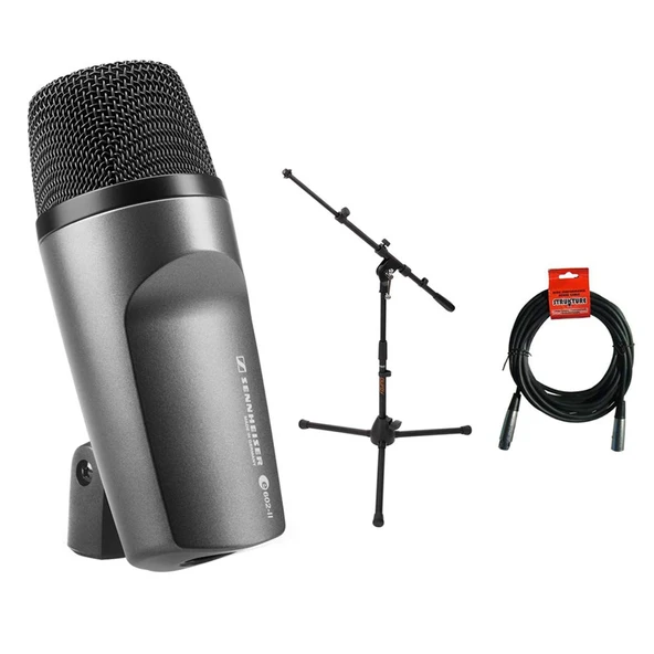 Sennheiser E602 II Cardioid Instrument Microphone ile MS-5220T mental Microphone Stand & 20' XLR-XLR Cable Sche ürün görseli 1