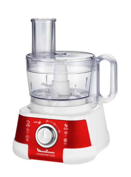 Moulinex FP518G kompakt mutfak robotu Masterchef 5000 (750 watt, 2,2 L hacim, 2 hız seviyesi) kırmızı/beyaz ürün görseli 1
