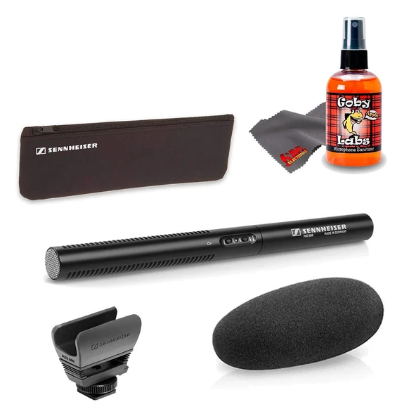 Sennheiser MKE 600 Camcorder Shotgun Microphone Planing Case, Shock Mount, Köpük Rüzgar Ekran ve 6Ave Temizlik Kit ürün görseli 1