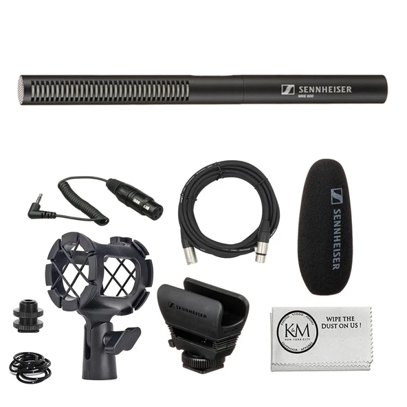 Sennheiser MKE 600 Shotgun Microphone Sched with Universal Shockmount + 20Feet XLR Microphone Kablolu + Mikrofiber Temizlik Kumaşı (4 Madde) ürün görseli 1