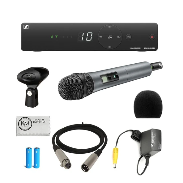 Sennheiser XSW 1-825-A206 Vocal Set |e825 Dinamik Mikrofon Microphone Rüzgar Ekran + 3' XLR Cable + Temizlik Kumaşı (4 Madde) ürün görseli 1