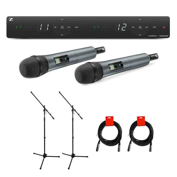 Sennheiser XSW 1-825 Dual-Vocal Set with Two 825 Accu Microphones | A: 548 to 572 MHz ürün görseli 1