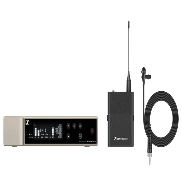 Sennheiser Pro Audio EW-D ME2 Lavalier Microphone Set, XLR Connectivity, 56 MHz Band genişliği, Otomatik Kurulum, HEM Transmission, Gürültü Elimination, Interference Azımı, Güvenilir Bağlantılar ürün görseli 1