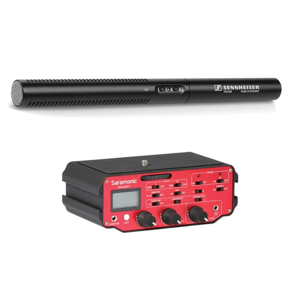 Sennheiser MKE 600 Shotgun Microphone ile Saramonik SR-AX107 XLR Audio Adapt ürün görseli 1