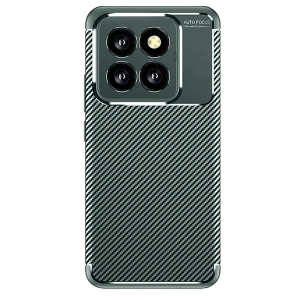 Xiaomi Mi 14t Pro Kılıf Auto Focus Karbon Kapak - Koyu Yeşil ürün görseli 1