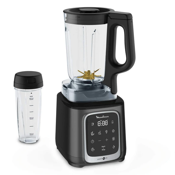 Moulinex InfinyMix LM91HD stand mikseri, 5 program + manuel, Tritan sürahi BPA içermeyen 1,75L + taşıma şişesi Tritan 600ml kitap 50 tarif smoothies buz kırma 1600W, bilgi yok ürün görseli 1