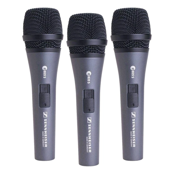 Sennheiser E 835-S Live Vocal Microphone with On Off Switch - 3Pack,Black ürün görseli 1