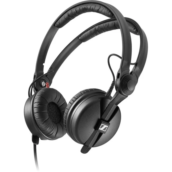 Sennheiser HD 25 Kulak Üstü DJ ve İzleme Kulaklıkları | Tek taraflı dinleme için dönebilen kapsül | 1,5M tek taraflı kablo ve 1/4" jak adaptörü dahildir | Siyah (506909) ürün görseli 1