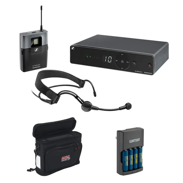 Sennheiser XSW 1-ME3-A206 Headmic Set (A: 548 to 572 MHz) Gator Cases GM-1W System bag & Şarj (4x AA NiMH Batt) ürün görseli 1