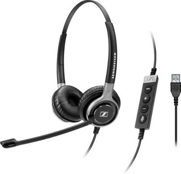 Sennheiser SC 660 USB ml Kulaklık - Siyah Çift Kulak Bandı, Gümüş Kulaklık (Çağrı Merkezi/Ofis, Çift Kulak, Kafa Bandı, Siyah, Gümüş, 2,9M Kablo ile) ürün görseli 1