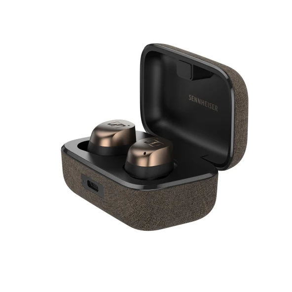 Sennheiser MOMENTUM True Wireless 4, kablosuz Bluetooth kulaklık, Bluetooth 5.4, gürültü engelleme, konforlu tasarım, 30 saatlik pil ömrü, uyarlanabilir ANC, LE Audio, Auracast, siyah bakır ürün görseli 1