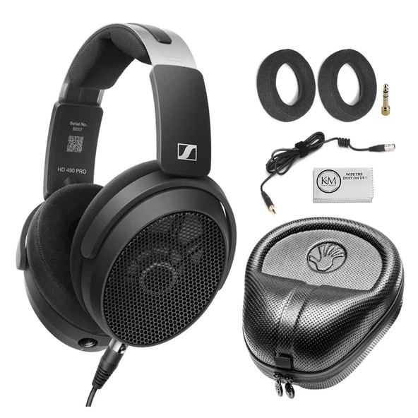 Sennheiser HD 490 PRO Profesyonel Referans Açık-Back Studio Ears Sched with Kulaklık Case + Temizlik Kumaşı (3 Madde) ürün görseli 1