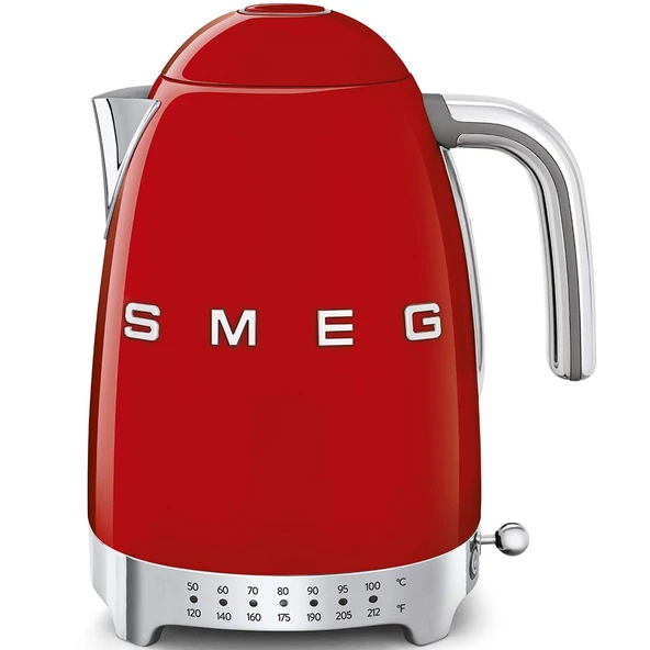 SMEG 7Cup Değişken Sıcaklık Elektrikli Su - Gelişmiş Teknoloji ile Retro Stil Estetik - Paslanmaz Çelik, 1400W, 120V, 360° Swivel Base, Keep Warm Function (Red) ürün görseli 1