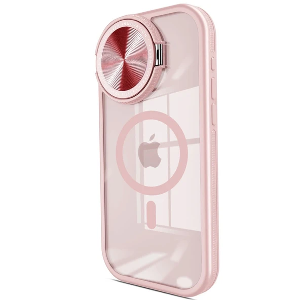 Apple İphone 15 Pro Kılıf Teleskop Lens Magsafe Silikon Kapak - Pembe ürün görseli 1