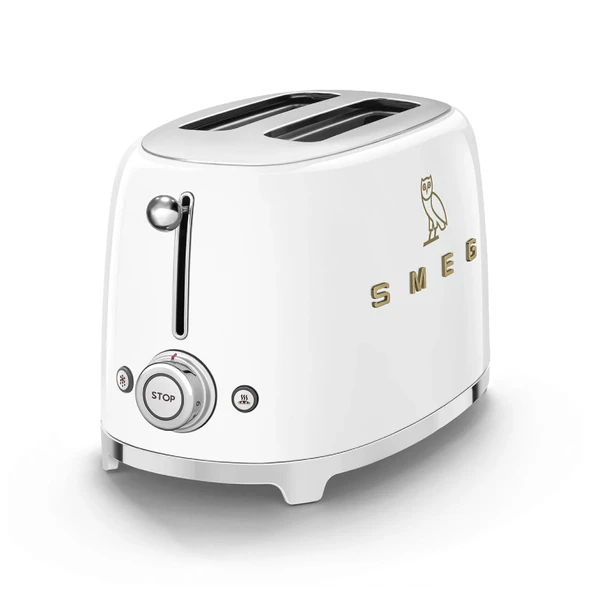 Smeg 2Slice Toaster, paslanmaz Steel, OVO Collection, İki Slice Toaster 6 Presets ve Reforce Crumb Tray (Glossy White) ürün görseli 1