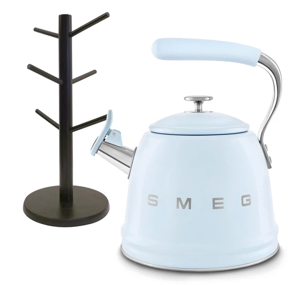 SMEG 50s Retro Style Whistling Su & divvi! Mug Tree Sche - Pastel Blue ürün görseli 1