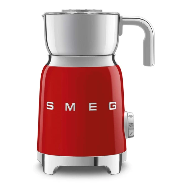 SMEG Retro 50s Style Milk Frother with 2 Disks 6 Preset Programme Hot or Cold Frothing and Induction Isıtma (Red) ürün görseli 1