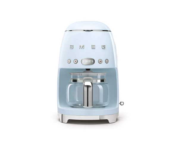 Smeg 50s Retro Style Estetik Drip Coffee Machine with 10 Cup Glass Carafe, Auto Start Feature, Keep Warm Plate, and Two Coffee Strength Settings (Pastel Blue) ürün görseli 1