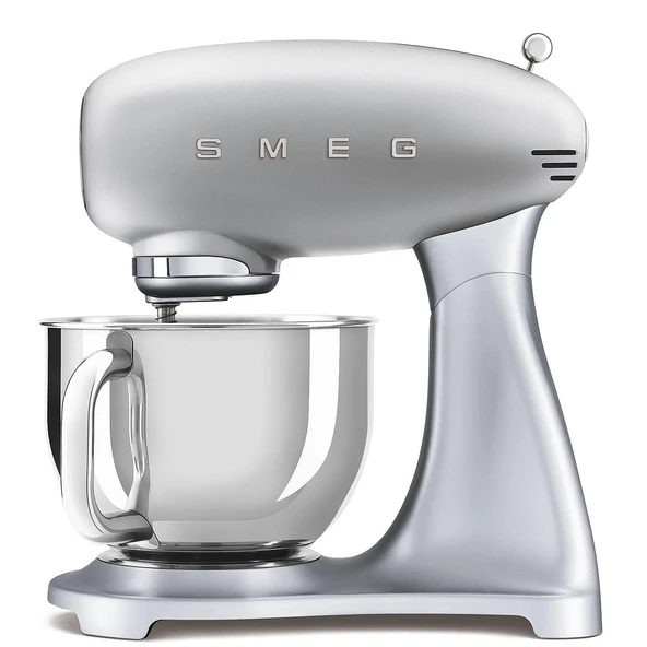 Smeg, SMF02SVEU mutfak robotu, 10 hız seviyesi, planet mikser, emniyet kapatmalı, 2 çırpma teli, paslanmaz çelik bilyeli sap, 800 W, gümüş ürün görseli 1