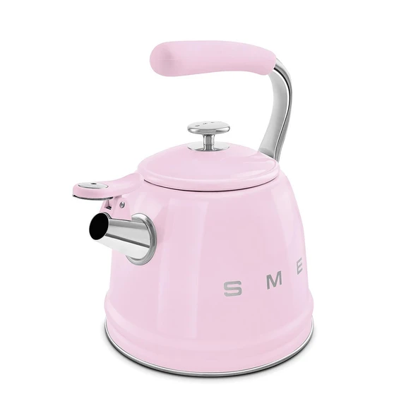 SMEG Stovetop Whistling Su - 50s Retro Style, 2.3 Liter (10 Cup / 2.4 Quart) Iconic Design & Whistle - Premium Kitchen Statement Piece-Pink ürün görseli 1