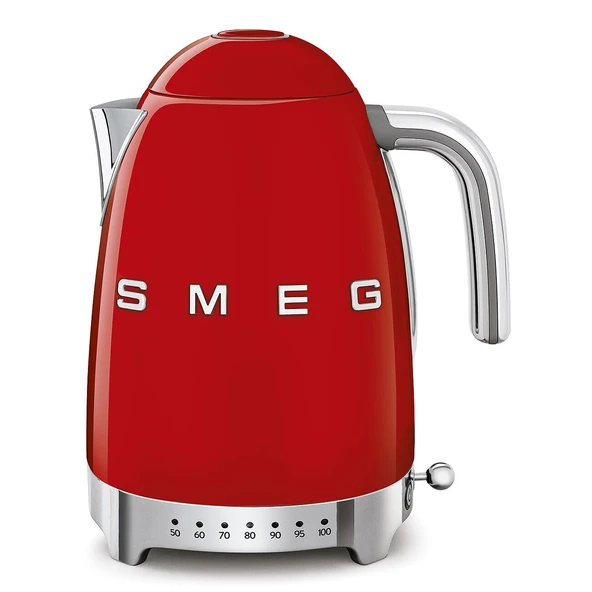 Smeg, değişken sıcaklık kazanı KLF04RDEU 1,7L artı sıcaklık seviyeleri, yıkanabilir kireç önleyici filtre, güvenlik promosyonu, su seviyesi göstergesi, zarflı, güç kaynağı 2400W, Kırmızı ürün görseli 1